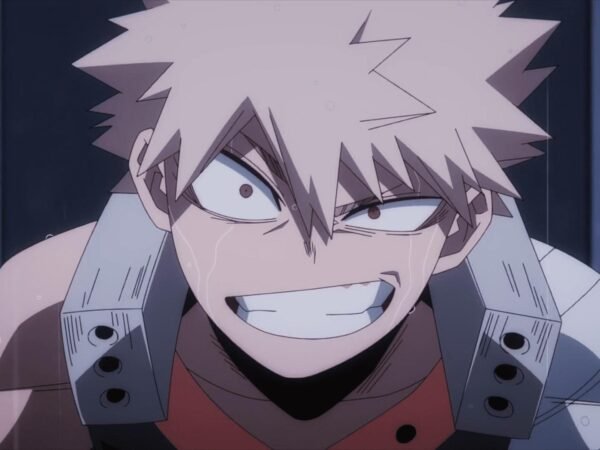 Bakugo salvando All Might no arco final de My Hero Academia