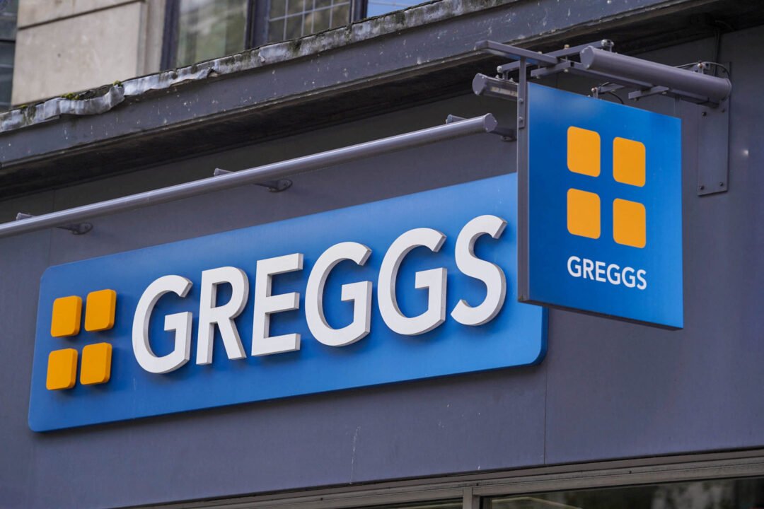 Logo of British bakery chain Greggs in London