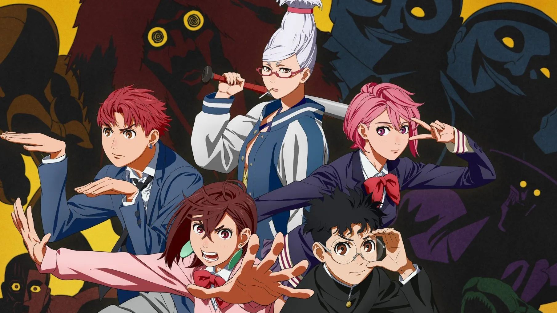 DAN DA DAN revela novo visual principal, trailer e mais 3 membros do elenco