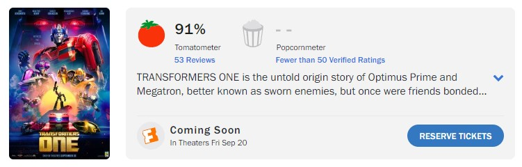 image-1 Transformers: One tem a pontuação mais alta da franquia no Rotten Tomatoes